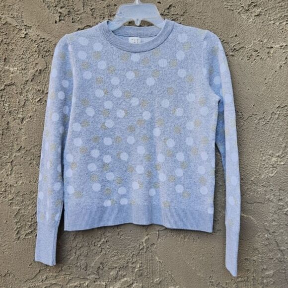 A New Day Gray Polka Dot Knit Long Sleeve Crew Neck Sweater Size XS - Picture 10 of 12